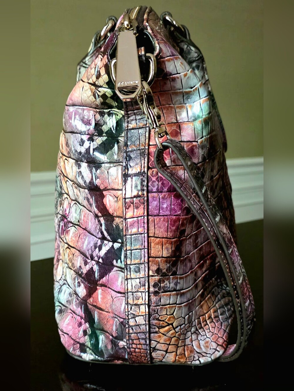Brahmin Large Duxbury Satchel In Rattlesnake Melbourne - Picture 4 of 7